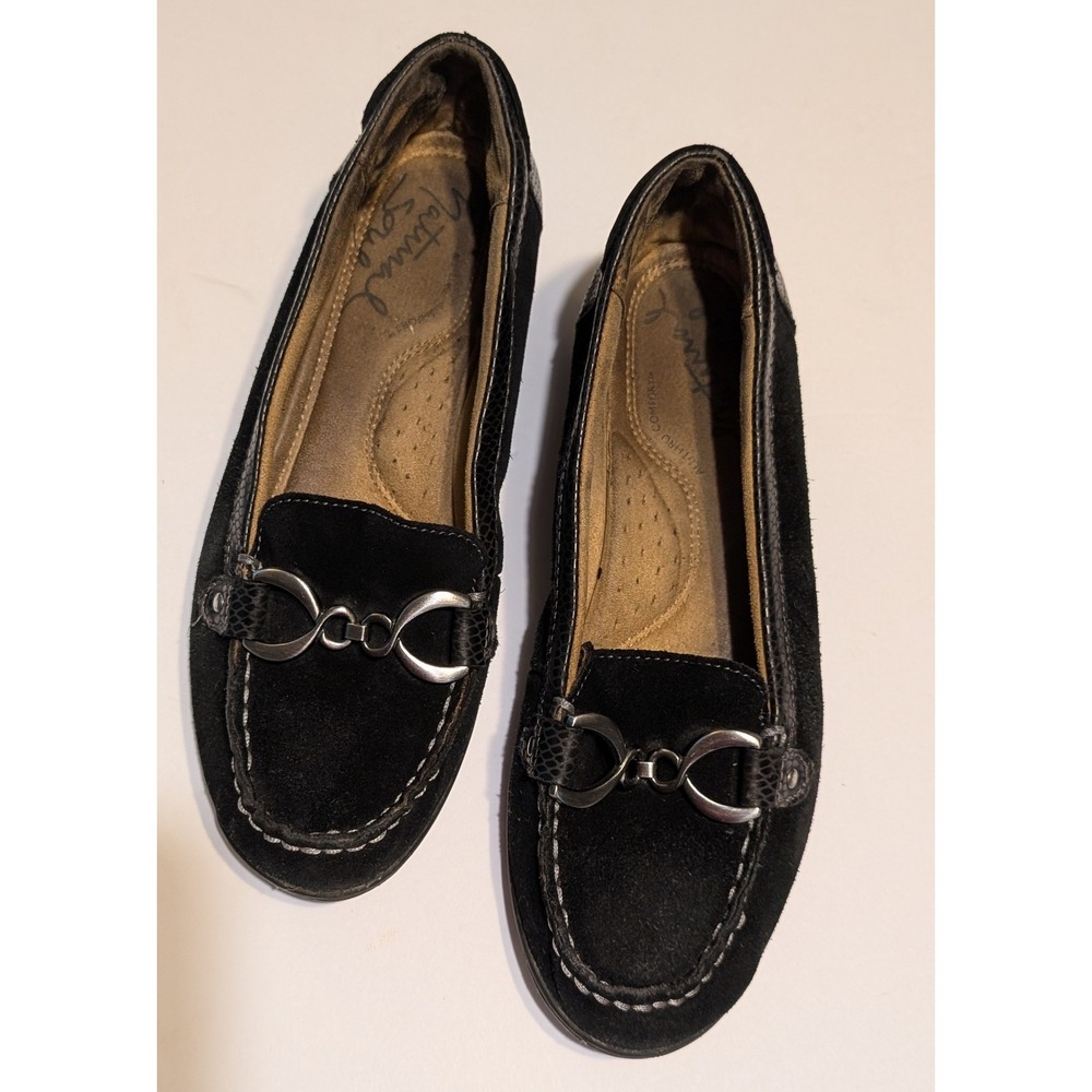 Natural Soul Wakefield Minimalist Suede Horsebit Loafers Black 8.5M